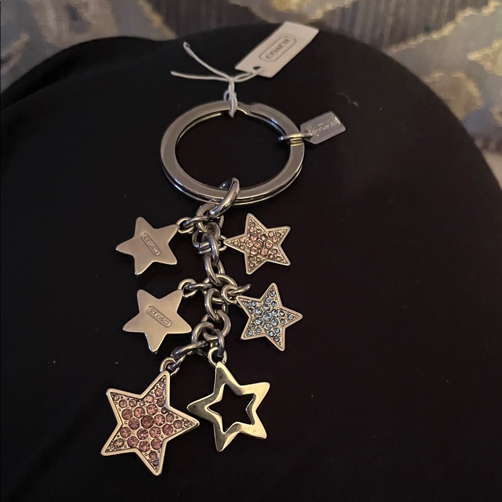 Coach Silver star key chain